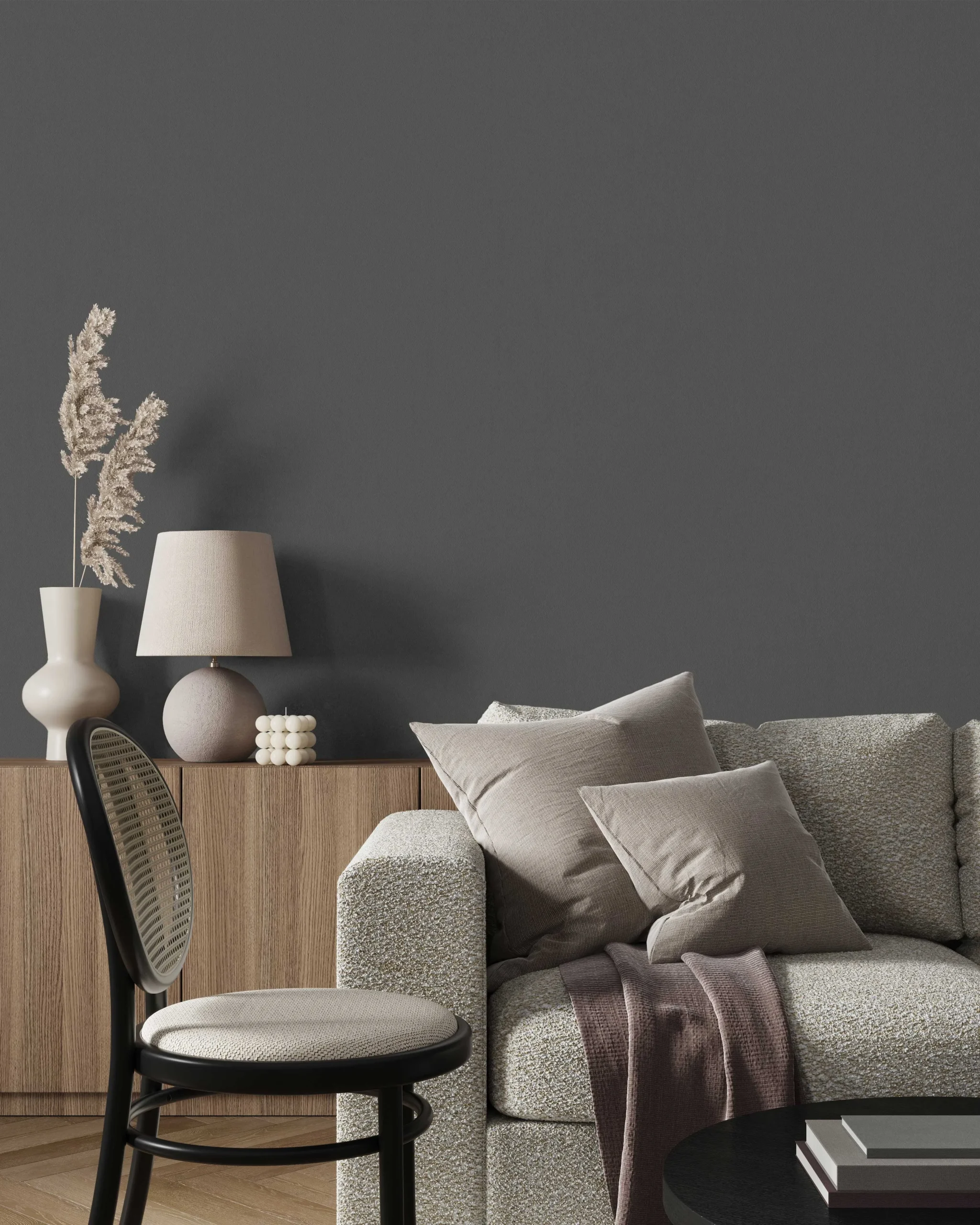 Gray Embossed Wallpaper – Understated Glittering (24201-8)
